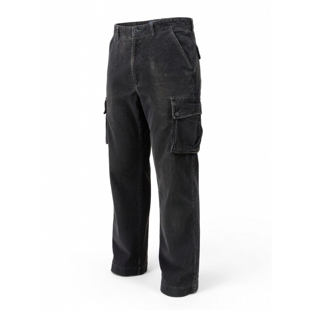 Vintage‎ Tommy Hilfiger Corduroy Cargo Pants Grey 36x32 Baggy Y2K 2002 worn-in